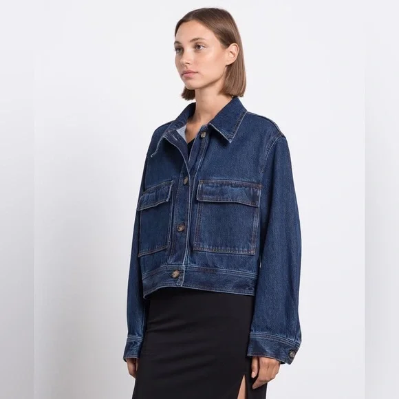 TOTEME Denim Crop Jacket Organic Cotton - Picture 9 of 10